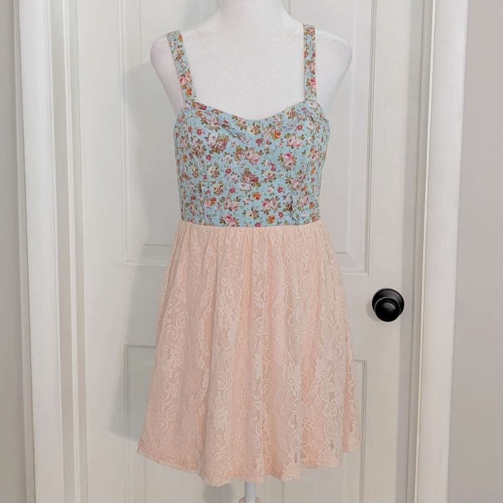 VTG Jodi Kristopher Coquette Dress SIZE 7 Festival Milkmaid Fairy Y2K Balletcore